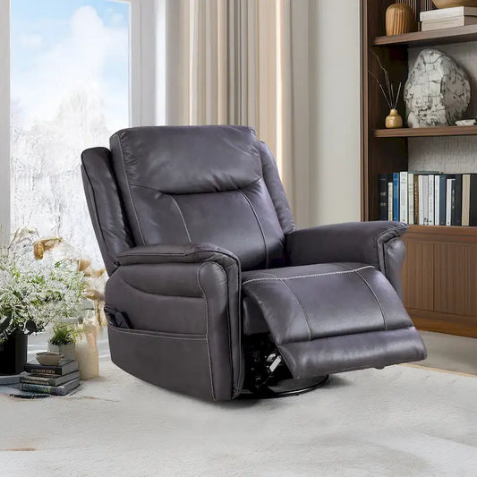 Christopher Knight Home - Harrison Soft Power Swivel Rocker Recliner with Heating & Massage, Pillow Top Arms, for Living Spaces