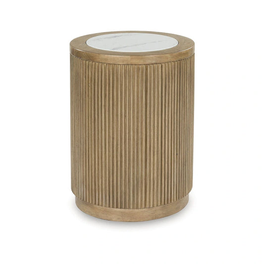 Signature Design by Ashley Camdill Light Brown/White End Table - 18.13 W x 18.13 D x 23.75 H