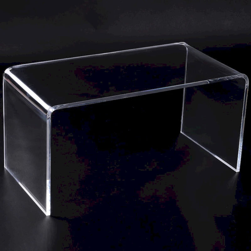 HomCom 32 Long Rectangle All Acrylic 20mm Thick Waterfall Coffee Table, Clear
