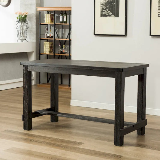 Roundhill Furniture Leviton Counter Height Antique Black Finished Wood 5-piece Dining Set