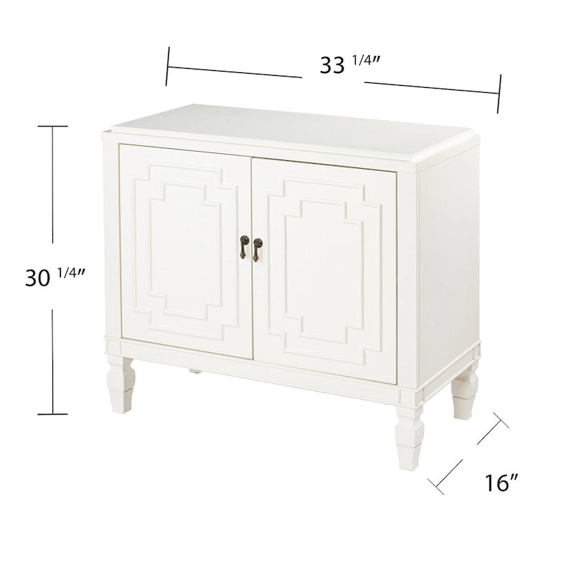 SEI Furniture Taborley Antique White Double-Door Accent Cabinet