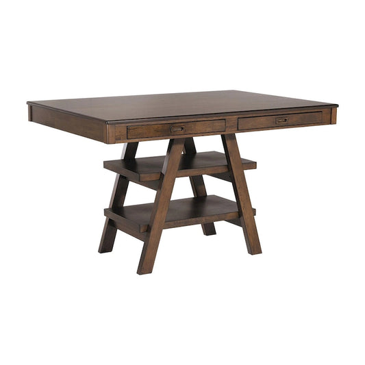 Ferrara Walnut and Brown 9-piece Counter Height Dining Set
