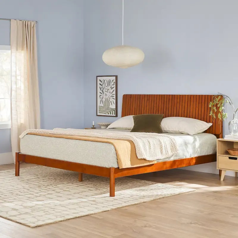 Middlebrook Designs Slatted Headboard Modern King Bed