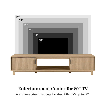 Middlebrook Designs Modern 70-inch Fluted-Door TV Stand