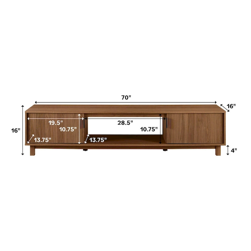Middlebrook Designs Modern 70-inch Fluted-Door TV Stand