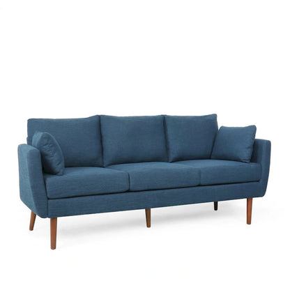 Modern 76.5 3-Seater Sofa with Birchwood Legs and Pillows