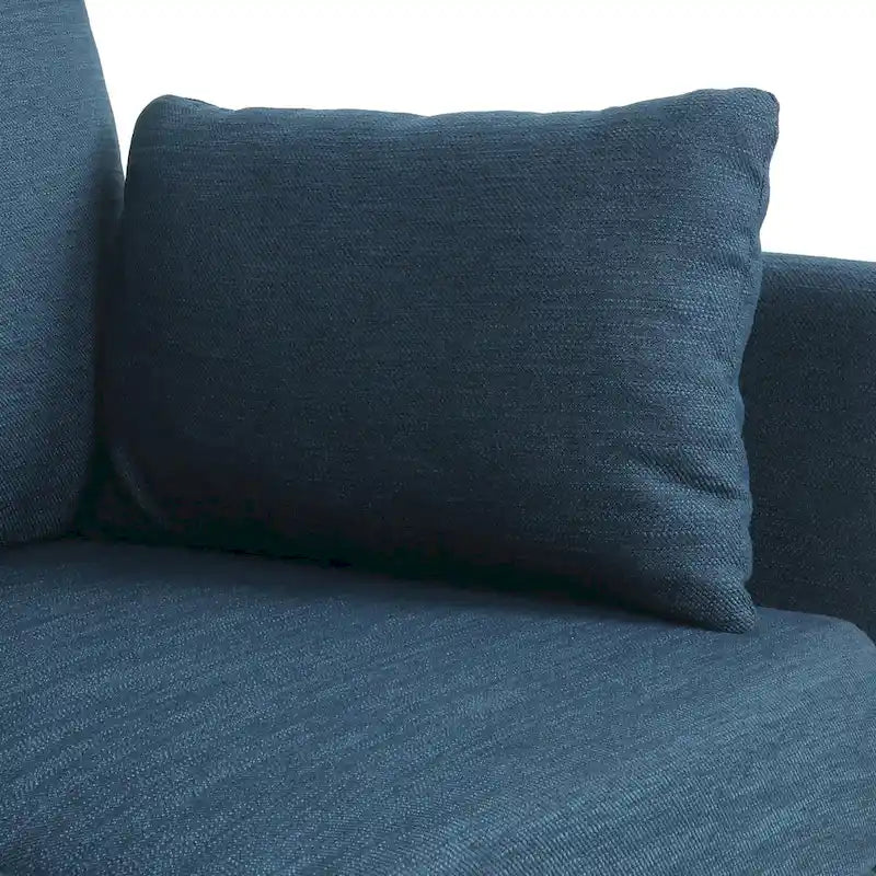 Modern 76.5 3-Seater Sofa with Birchwood Legs and Pillows