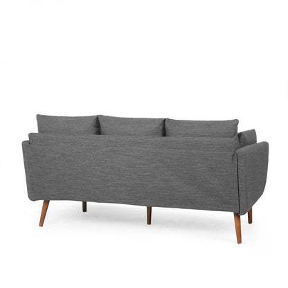 Modern 76.5 3-Seater Sofa with Birchwood Legs and Pillows