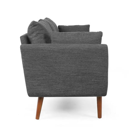 Modern 76.5 3-Seater Sofa with Birchwood Legs and Pillows