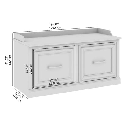 Woodland 40W Shoe Storage Bench with Doors by Bush Furniture