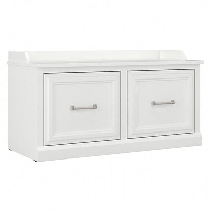 Woodland 40W Shoe Storage Bench with Doors by Bush Furniture