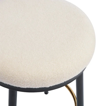 Altrium Modern Upholstered 24.75-Inch Round Backless Counter Stools with Iron Frame (Set of 4) by Christopher Knight Home