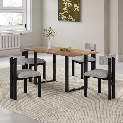 Astura Upholstered Dining Chairs, Iron Frame, Set of 4 by Christopher Knight Home