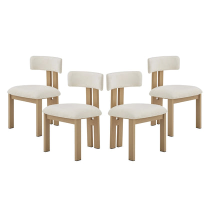 Astura Upholstered Dining Chairs, Iron Frame, Set of 4 by Christopher Knight Home