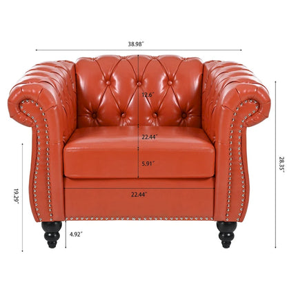 Christopher Knight Home- Winston PU Leather Chesterfield Club Chair