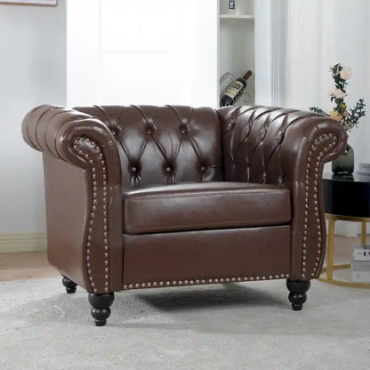 Christopher Knight Home- Winston PU Leather Chesterfield Club Chair