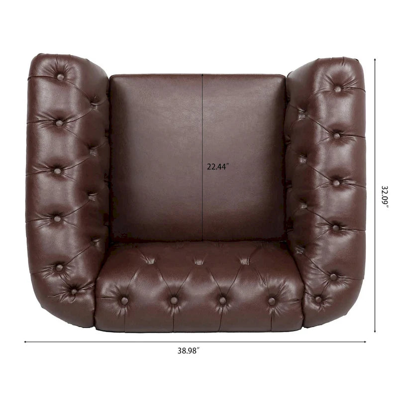 Christopher Knight Home- Winston PU Leather Chesterfield Club Chair