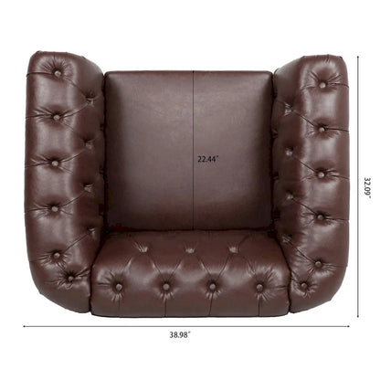 Christopher Knight Home- Winston PU Leather Chesterfield Club Chair