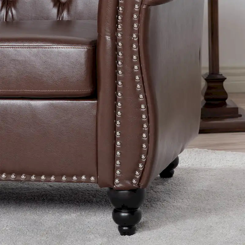 Christopher Knight Home- Winston PU Leather Chesterfield Club Chair