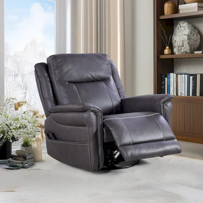 Christopher Knight Home - Harrison Soft Power Swivel Rocker Recliner with Heating & Massage, Pillow Top Arms, for Living Spaces