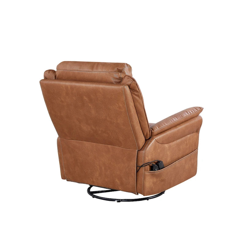 Christopher Knight Home - Harrison Soft Power Swivel Rocker Recliner with Heating & Massage, Pillow Top Arms, for Living Spaces