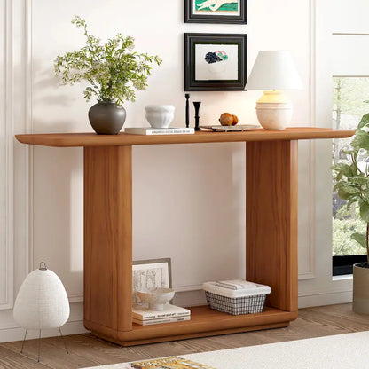 Christopher Knight Home - Mirod Elegant Minimalist Console Table with Curved Corners and U-Base Design