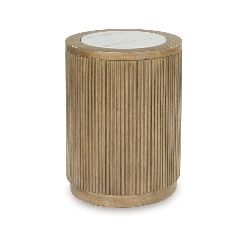Signature Design by Ashley Camdill Light Brown/White End Table - 18.13 W x 18.13 D x 23.75 H