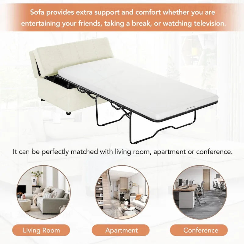 Versatile Folding Ottoman Sleeper Bed for Comfortable Accommodation