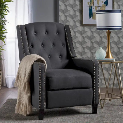 Roomfitters Classic Fabric Push Back Chair, Elegant Recliner for Living Room, Bedroom