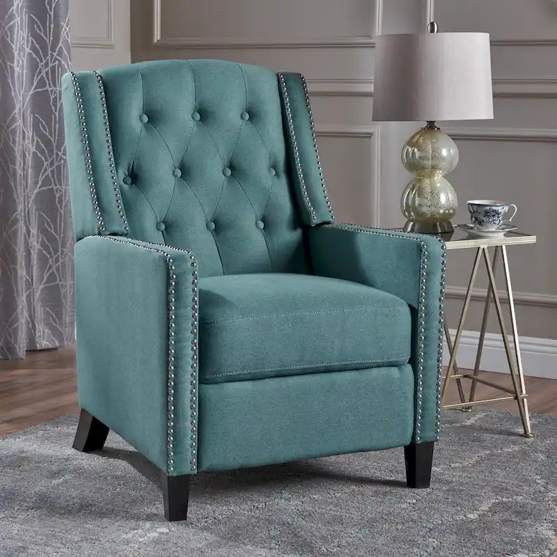 Roomfitters Classic Fabric Push Back Chair, Elegant Recliner for Living Room, Bedroom