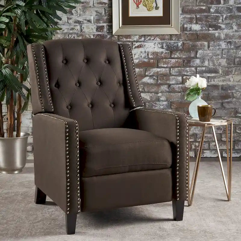Roomfitters Classic Fabric Push Back Chair, Elegant Recliner for Living Room, Bedroom