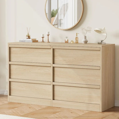 6 Drawer Dresser for Bedroom, Modern Dresser Organizer Storage Chest