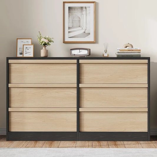 6 Drawer Dresser for Bedroom, Modern Dresser Organizer Storage Chest
