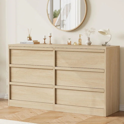 6 Drawer Dresser for Bedroom, Modern Dresser Organizer Storage Chest