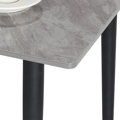 Modern Dining Table with Metal Frame Sintered Stone Top Kitchen Table