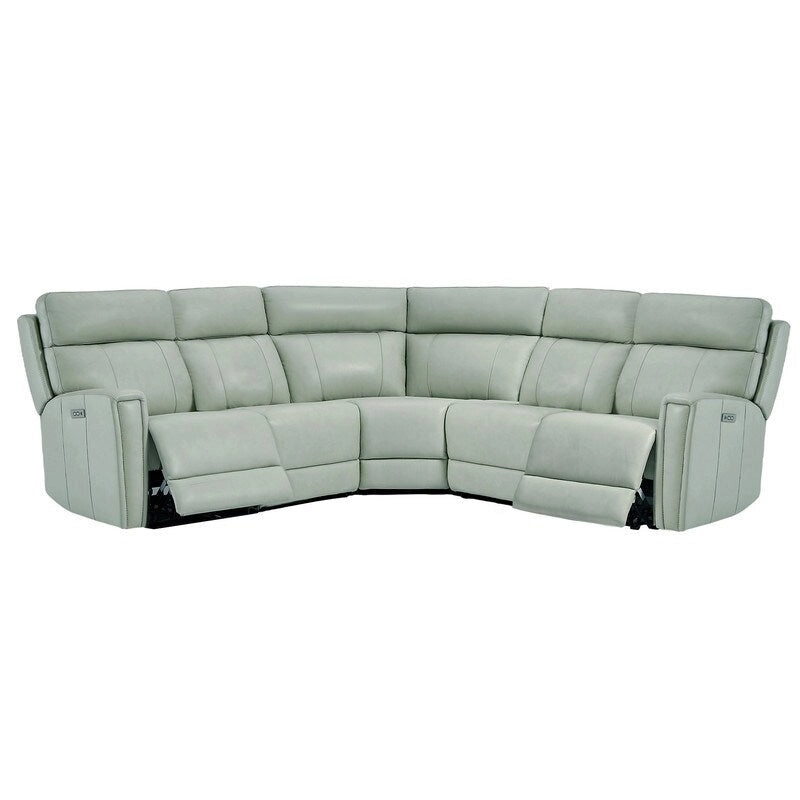 104 W 3-Color Genuine Leather Power Reclining sectional sofa With Zero Gravity, USB&USB-C Ports, 2StationaryArmlesschairs