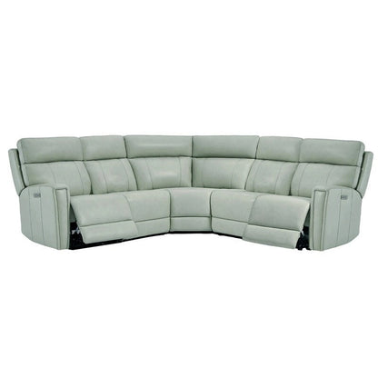 104 W 3-Color Genuine Leather Power Reclining sectional sofa With Zero Gravity, USB&USB-C Ports, 2StationaryArmlesschairs