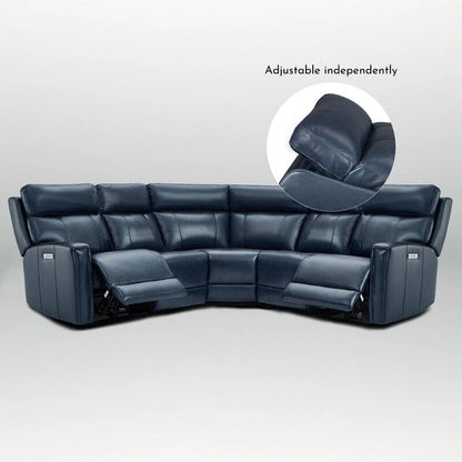 104 W 3-Color Genuine Leather Power Reclining sectional sofa With Zero Gravity, USB&USB-C Ports, 2StationaryArmlesschairs