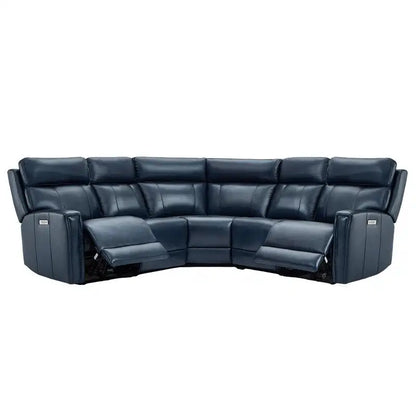 104 W 3-Color Genuine Leather Power Reclining sectional sofa With Zero Gravity, USB&USB-C Ports, 2StationaryArmlesschairs