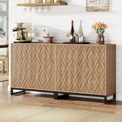 57.5 Inches Farmhouse Sideboard Buffet Cabinet with Doors for Kitchen