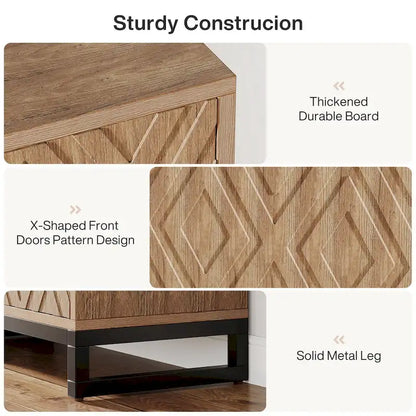 57.5 Inches Farmhouse Sideboard Buffet Cabinet with Doors for Kitchen