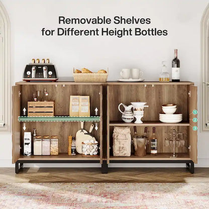 57.5 Inches Farmhouse Sideboard Buffet Cabinet with Doors for Kitchen