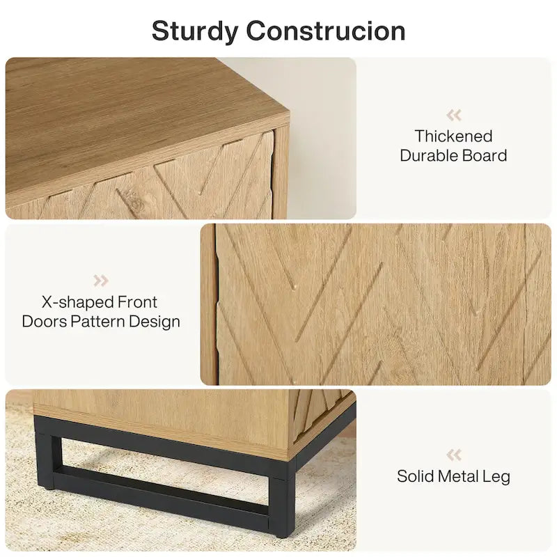 57.5 Inches Farmhouse Sideboard Buffet Cabinet with Doors for Kitchen