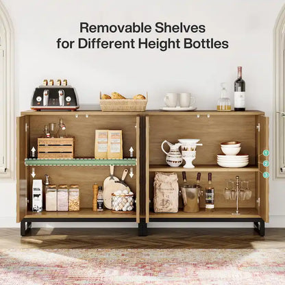 57.5 Inches Farmhouse Sideboard Buffet Cabinet with Doors for Kitchen