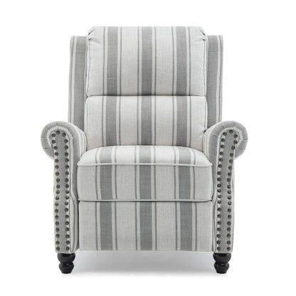 Nail-head Padded Seat Pushback Recliner Chair