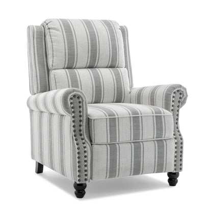 Nail-head Padded Seat Pushback Recliner Chair