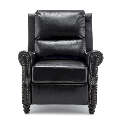 Nail-head Padded Seat Pushback Recliner Chair