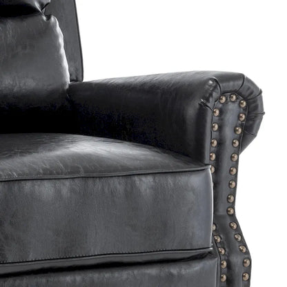 Nail-head Padded Seat Pushback Recliner Chair