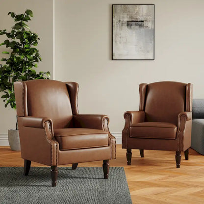 Set of 2 Patterned Upholstered Accent Chair for Living Room