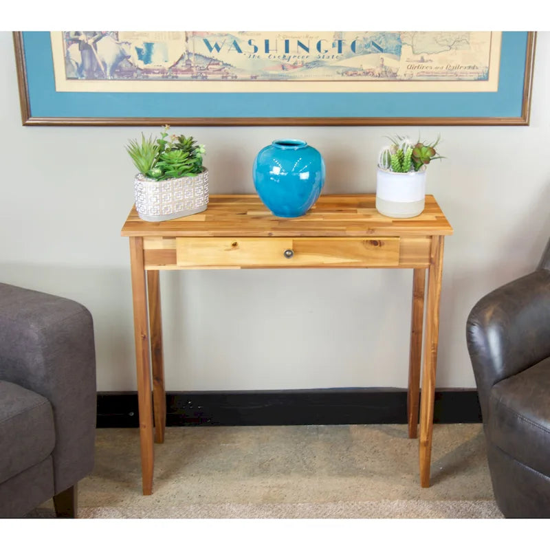 Porch & Den Holly Hill Solid Acacia 1-drawer Console Table